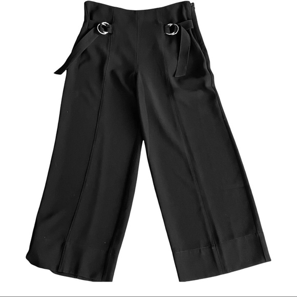 SOLD- cinq à sept Black Diana Cropped Wide Leg High Rise Pants Size 10 - Picture 13 of 13